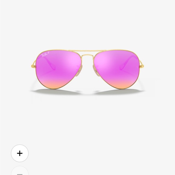 Ray-Ban Pink Polarized Aviator Flash Lenses Gold Frame Sunglasses - Picture 5 of 9